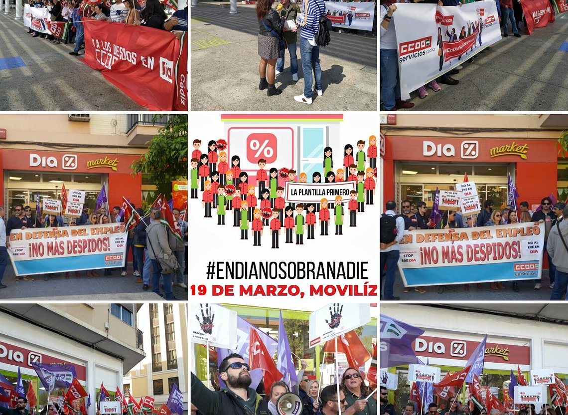 ¡En DIA no sobra nadie! Llamamos a luchar contra el ERE y a denunciar la pésima gestión de sus dueños.