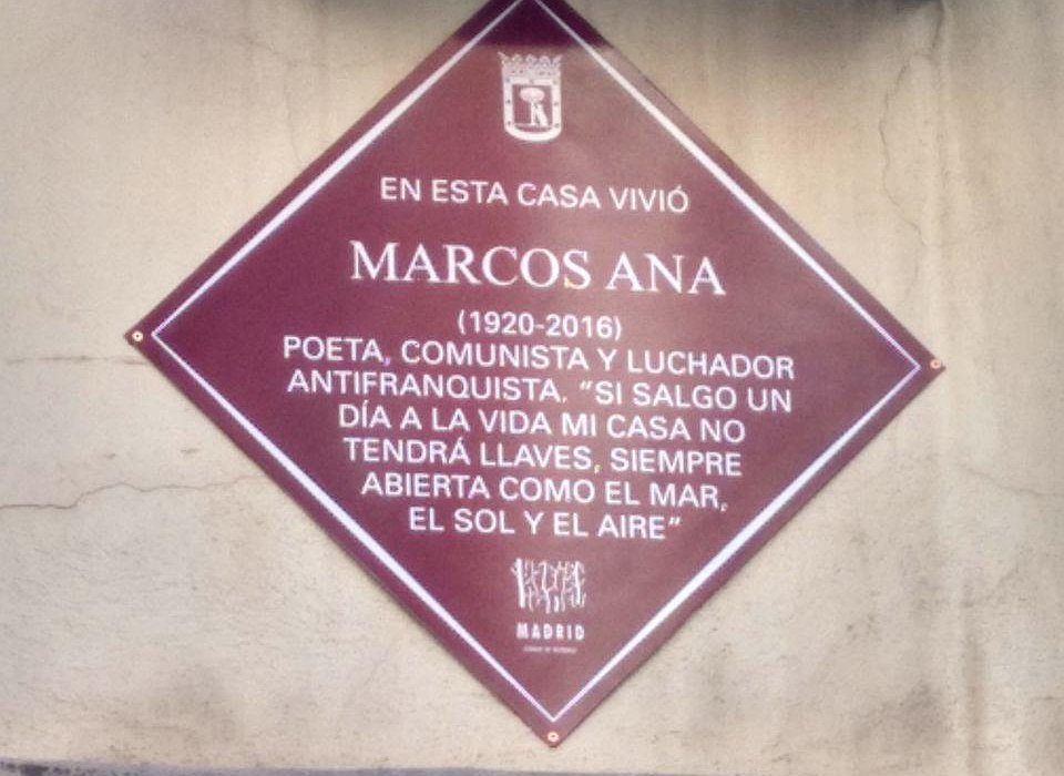 Merecido homenaje público a Marcos Ana en la que fue su casa en Madrid como 'poeta, comunista y luchador antifranquista'