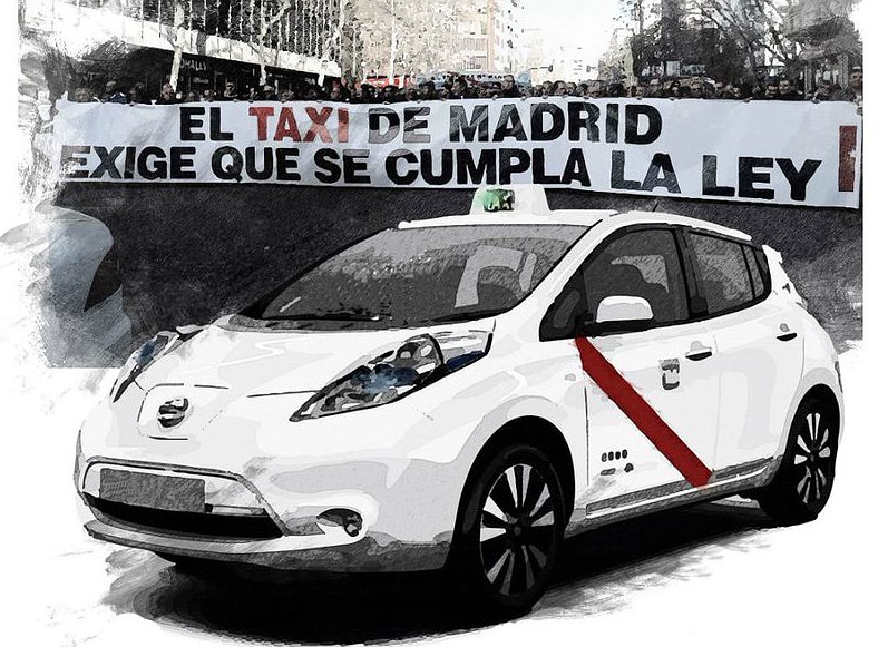 Enhorabuena al taxi de Madrid por su huelga: ¡seguiremos apoyando vuestra lucha!