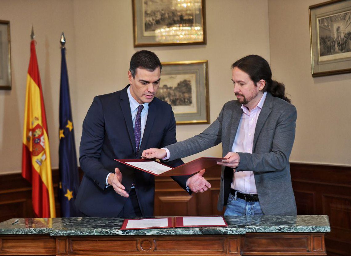 Central Commitee agreements on the negotiation between UP and PSOE to form a government